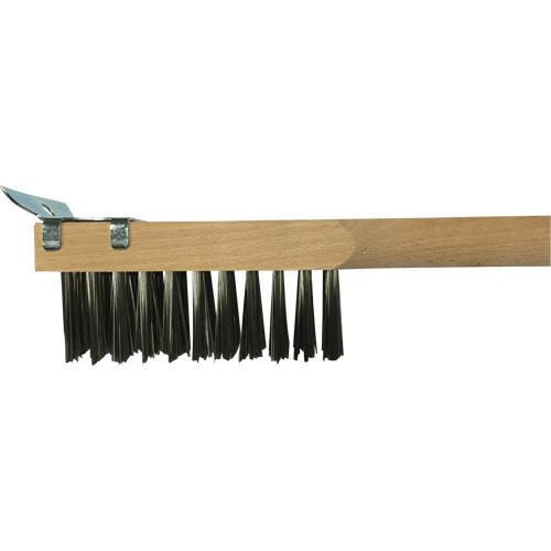Brosse de nettoyage avec racloir, Acier inoxydable, 3 x 10 rangs de fils, Longueur 20" Southpoint Industrial Supply