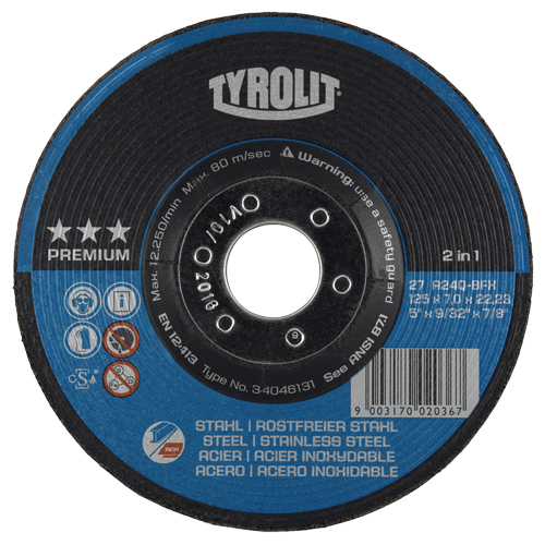 Grinding Wheel, 4-1/2" x 9/32", 7/8" Arbor, Type 27 Southpoint Industrial Supply