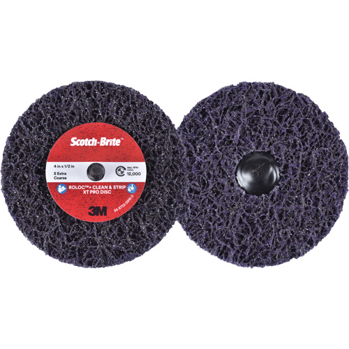 Scotch-Brite Roloc+ Clean & Strip XT Pro Disc, 4" Dia., Extra Coarse Grit, Silicon Carbide Southpoint Industrial Supply