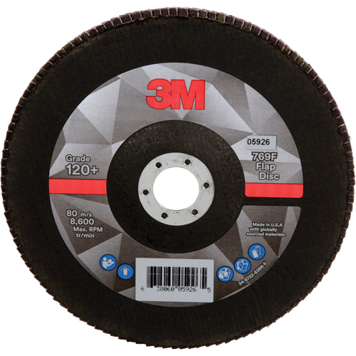 Disque &agrave; lamelles &agrave; changement rapide 769F, 7" x 7/8", Type 27, Grain 120+, Oxyde d'aluminium/C&eacute;ramique Southpoint Industrial Supply
