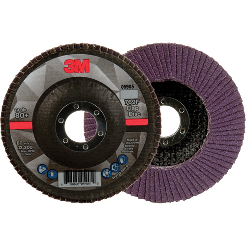 Disque &agrave; lamelles &agrave; changement rapide 769F, 4-1/2" x 7/8", Type 27, Grain 80+, C&eacute;ramique Southpoint Industrial Supply