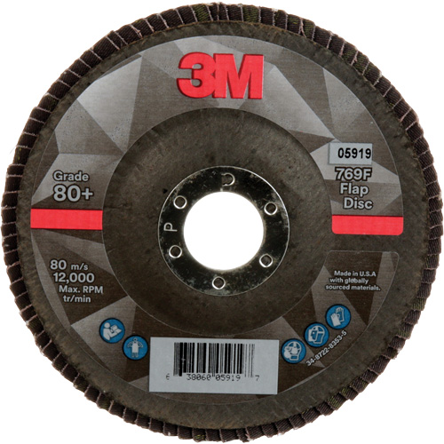 Disque &agrave; lamelles &agrave; changement rapide 769F, 5" x 7/8", Type 27, Grain 80+, C&eacute;ramique Southpoint Industrial Supply