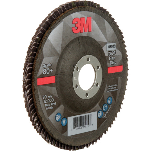 Disque &agrave; lamelles &agrave; changement rapide 769F, 5" x 7/8", Type 27, Grain 80+, C&eacute;ramique Southpoint Industrial Supply
