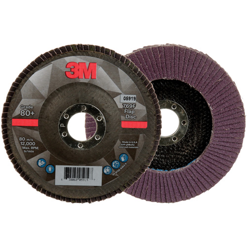 Disque &agrave; lamelles &agrave; changement rapide 769F, 5" x 7/8", Type 27, Grain 80+, C&eacute;ramique Southpoint Industrial Supply