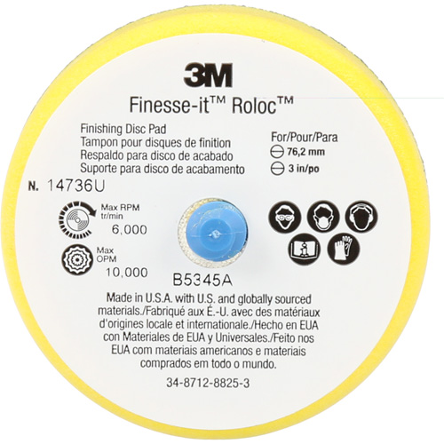 Finesse-it Roloc Finishing Disc Pad, 3" Dia. Southpoint Industrial Supply