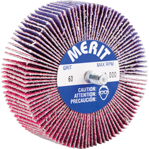Threaded Mini Flap Wheel, Ceramic Alumina, 60 Grit, 3" x 1" x 1/4"-20 Southpoint Industrial Supply