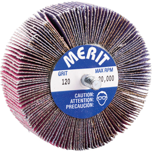 Threaded Mini Flap Wheel, Ceramic Alumina, 120 Grit, 3" x 1" x 1/4"-20 Southpoint Industrial Supply