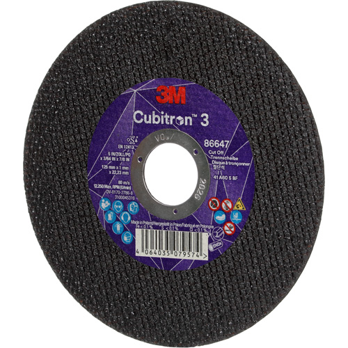 Cubitron 3 Cutting Disc, 5" x 9/32", 3/8" Arbor, Type 41 Southpoint Industrial Supply