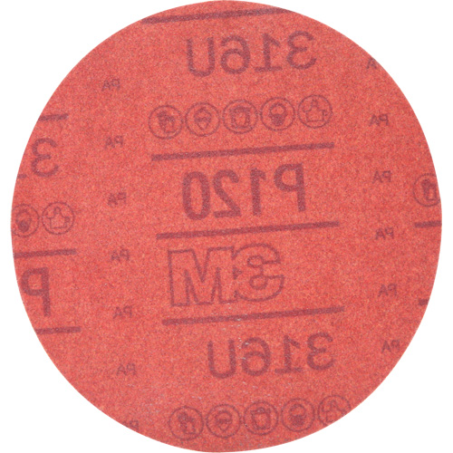 Hookit Red Abrasive Disc 316U, 01224, 6" Dia., P120 Grit, Aluminum Oxide, A Southpoint Industrial Supply