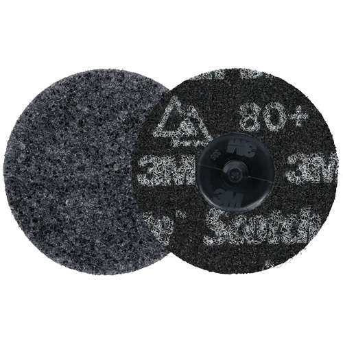 Meule robuste pour le conditionnement de pr&eacute;cision des surfaces Scotch-Brite Roloc, HD-DR, 3" dia., Grain 80+, C&eacute;ramique Southpoint Industrial Supply
