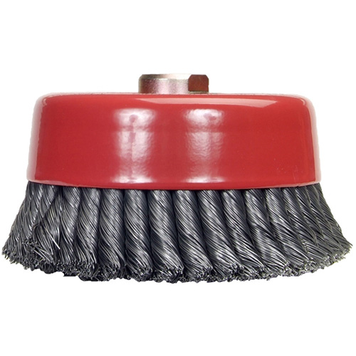 Brosse-boisseau &agrave; fils nou&eacute;s, 6" dia. x 5/8"-11 arbre Southpoint Industrial Supply