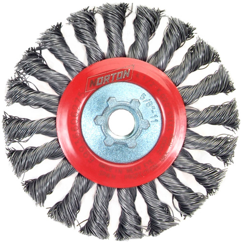 Standard Twist Wire Wheel, 4-1/2" Dia., 0.02" Fill, 5/8"-11 Arbor, Steel Southpoint Industrial Supply