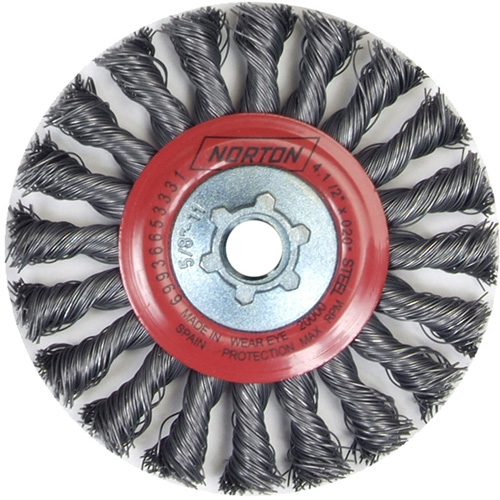 Full Cable Twist Wire Wheel, 4" Dia., 0.02" Fill, 5/8"-11 Arbor, Steel Southpoint Industrial Supply