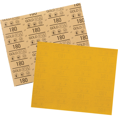 Feuille abrasive dor&eacute;e 12545, 9" x 11", Grain 180, Oxyde d'aluminium Southpoint Industrial Supply