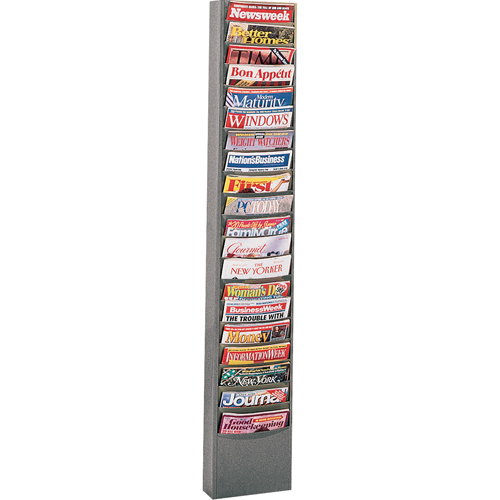 Literature Storage Racks, Stationary, 20 Slots, Steel, 13-1/8" W x 4-1/8" D x 58-1/2" H Southpoint Industrial Supply