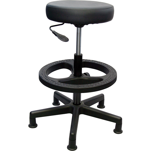 900 Series Task Stool, Stationary, Adjustable, 23" - 33", Vinyl Seat, Black Southpoint Industrial Supply
