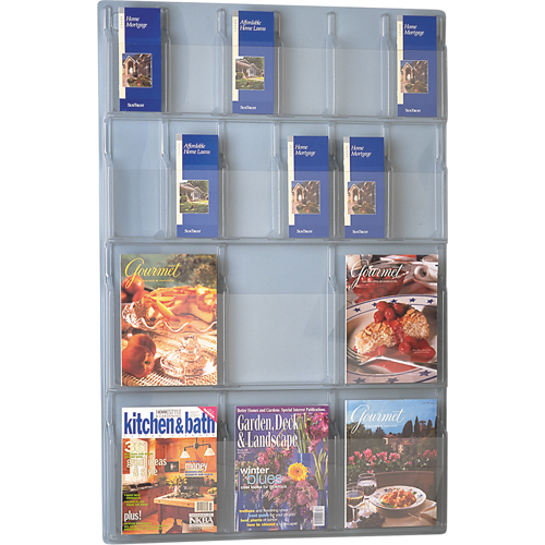Literature Displays, Wall Mount, 6 Slots, Plastic, 30" W x 45" D x 45" H Southpoint Industrial Supply