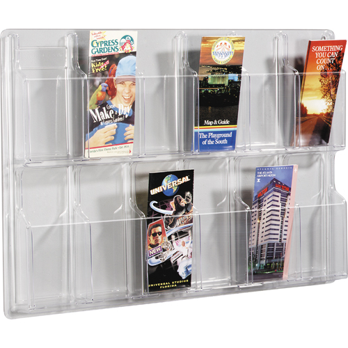 Literature Displays, Wall Mount, 12 Slots, Plastic, 30" W x 2" D x 20-3/8" H Southpoint Industrial Supply