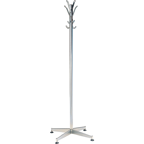 Coat Tree, 60" H, Steel, Chrome, 8 Hook(s) Southpoint Industrial Supply