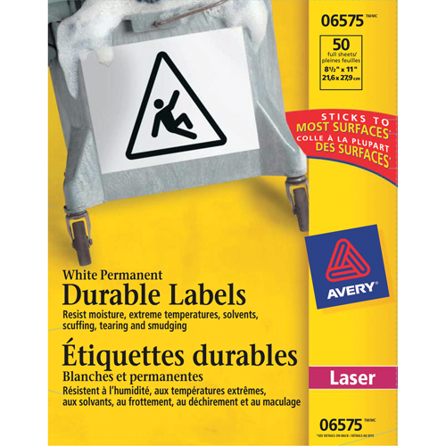 &eacute;tiquettes TrueBlock, Polyester, 11" lo x 8,5" h, Blanc Southpoint Industrial Supply