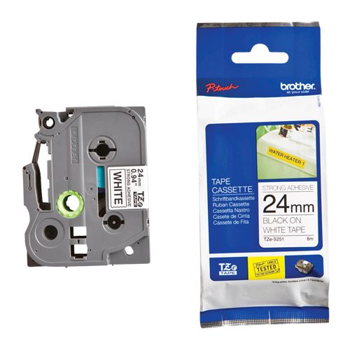 Laminated Industrial Tape, 24 mm x 13', Black on White Southpoint Industrial Supply