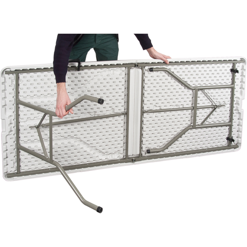 Fold-in-Half Table, Rectangular, 72" L x 30" W, Polyethylene, White Southpoint Industrial Supply