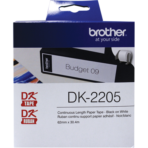 Ruban d'&eacute;tiquettes &agrave; longueur continue de s&eacute;rie DK, Papier, Noir sur blanc, Largeur de 2-1/2" Southpoint Industrial Supply
