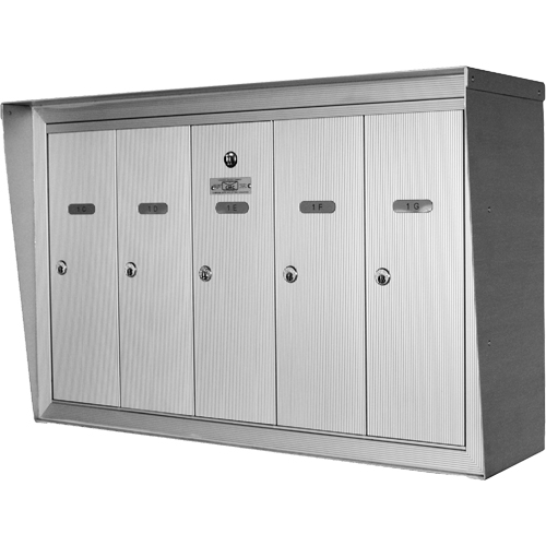 Single Deck Mailboxes, Wall -Mounted, 16" x 5-1/2", 6 Doors, Aluminum Southpoint Industrial Supply