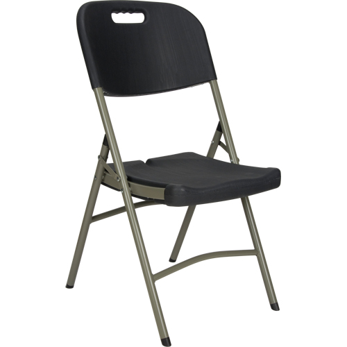Folding Chair, Polyethylene, Black, 350 lbs. Weight Capacity Southpoint Industrial Supply