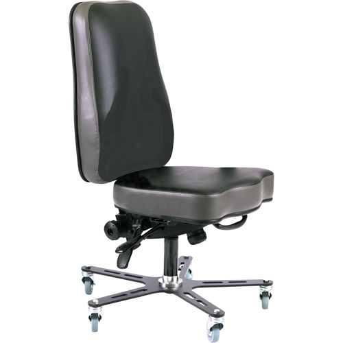 Chaise ergonomique Synergo I, Mobile, Vinyle Si&egrave;ge, Noir Southpoint Industrial Supply