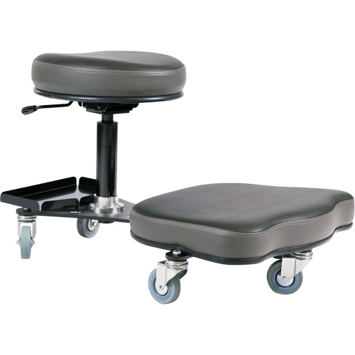 Chaise ergonomique Flex, Vinyle, Noir/gris Southpoint Industrial Supply