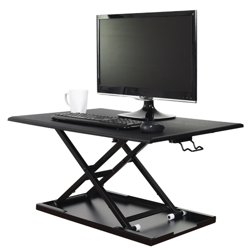 Bureau ajustable pour travail assis et debout, Mod&egrave;le de bureau, 15-3/4" h x 31-1/2" la x 22-1/2" p, Noir Southpoint Industrial Supply