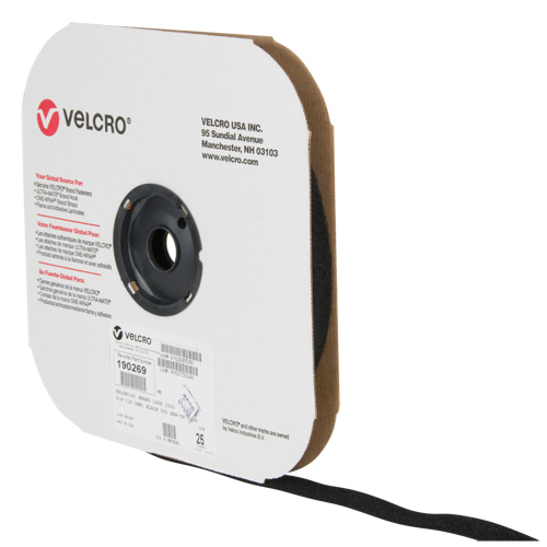 Ruban d'attaches, Boucle, 25 vg x 3/4", Cousu, Noir Southpoint Industrial Supply