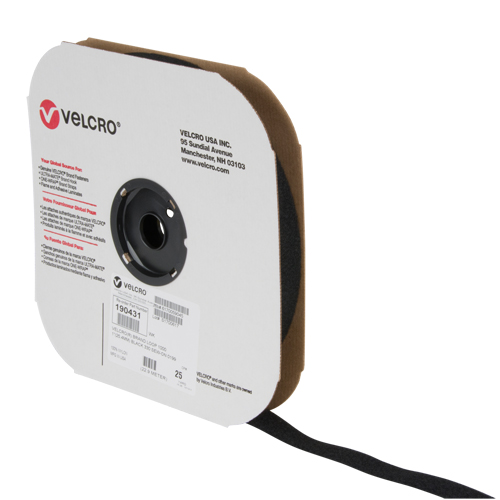 Fastener Tape, Loop, 25 yds x 1", Sew-On, Black Southpoint Industrial Supply