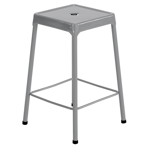 Tabouret en acier pour comptoir Safco, Stationnaire, Fixe, 25", Acier Si&egrave;ge, Gris Southpoint Industrial Supply