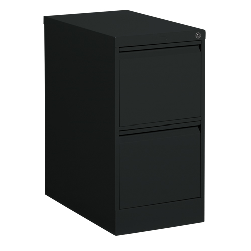Vertical Filing Cabinet, Steel, 2 Drawers, 15-1/7" W x 25" D x 29" H, Black Southpoint Industrial Supply
