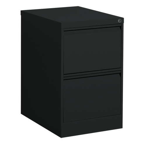 Vertical Filing Cabinet, Steel, 2 Drawers, 18-1/7" W x 25" D x 29" H, Black Southpoint Industrial Supply