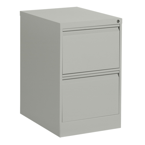 Vertical Filing Cabinet, Steel, 2 Drawers, 18-1/7" W x 25" D x 29" H, Grey Southpoint Industrial Supply