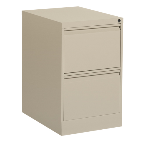 Vertical Filing Cabinet, Steel, 2 Drawers, 18-1/7" W x 25" D x 29" H, Beige Southpoint Industrial Supply