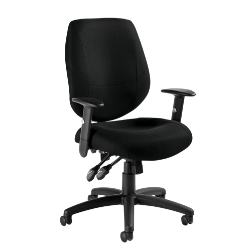 Six 31 Operator Chair, Fabric, Black, 250 lbs. Capacity Southpoint Industrial Supply