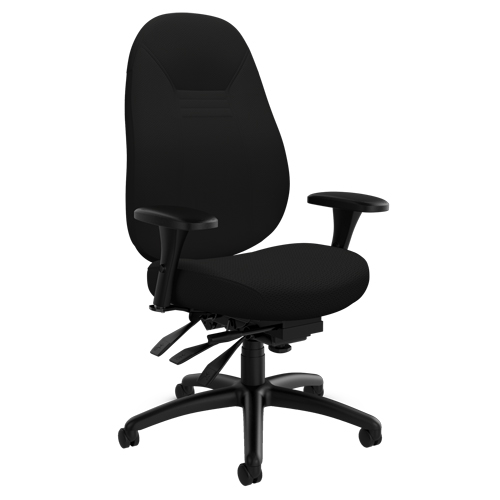 Medium Back Comfort Chair, Polyester, Black, 300 lbs. Capacity Southpoint Industrial Supply