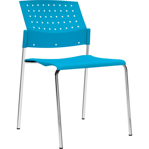 Chaises sans accoudoirs empilables, Plastique, Hauteur 33", Capacit&eacute; 300 lb, Bleu Southpoint Industrial Supply
