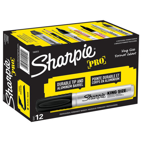 Marqueur permanent King Size, Noir, Pointe Ciseau Southpoint Industrial Supply