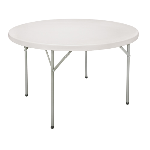 Folding Table, Round, 48" L x 48" W, Polyethylene, White Southpoint Industrial Supply