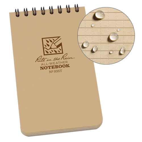 Pocket Top-Spiral Notebook, Soft Cover, Tan, 100 Pages, 3" W x 5" L Southpoint Industrial Supply