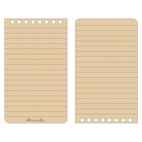Pocket Top-Spiral Notebook, Soft Cover, Tan, 100 Pages, 3" W x 5" L Southpoint Industrial Supply