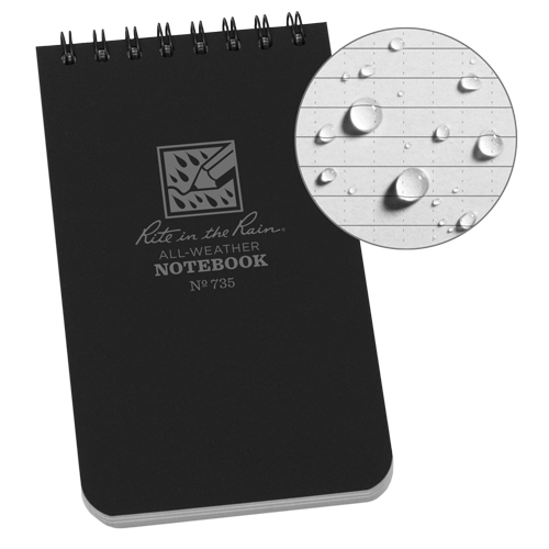 Pocket Top-Spiral Notebook, Soft Cover, Black, 100 Pages, 3" W x 5" L Southpoint Industrial Supply