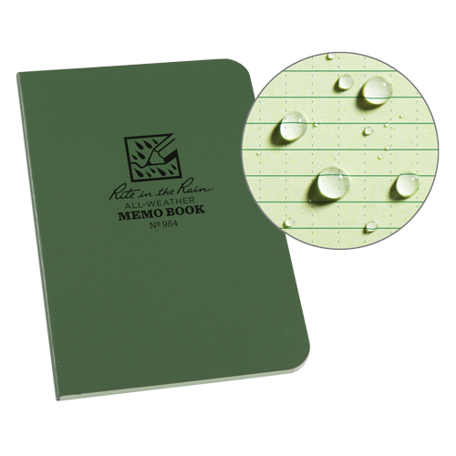 Memo Book, Soft Cover, Green, 112 Pages, 3-1/2" W x 5" L Southpoint Industrial Supply