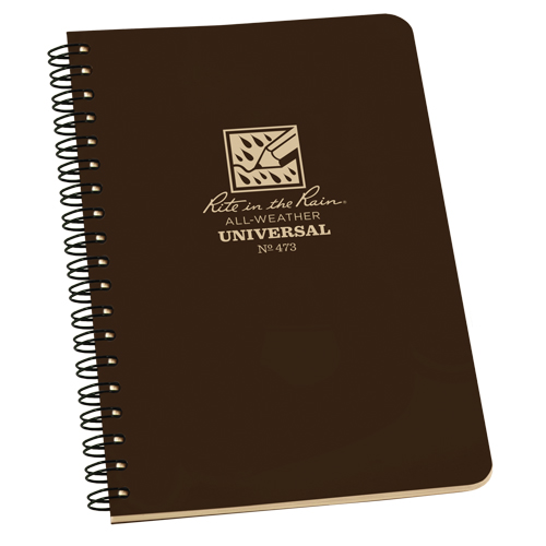 Side-Spiral Notebook, Soft Cover, Brown, 64 Pages, 4-5/8" W x 7" L Southpoint Industrial Supply