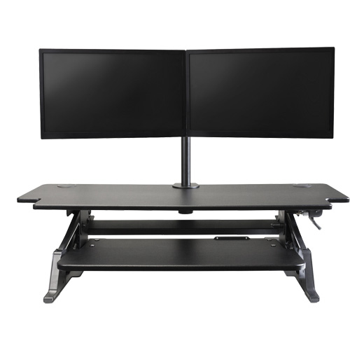 Goya Sit-Stand Workstation, Desktop Unit, 20" H x 42" W x 16" D, Black Southpoint Industrial Supply